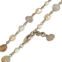 Gold-Plated  2014 100th Anniversary Faux Pearl & Bead Station Necklace