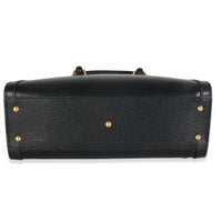 Gucci Black Dusty Grey Textured Dollar Calfskin Web Small Diana Tote Handbag stamp