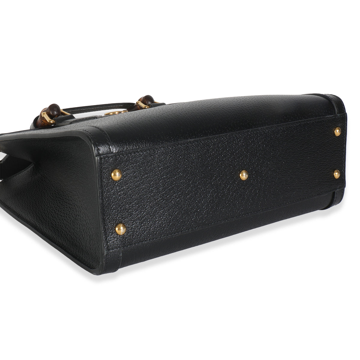 Black Dusty Grey Textured Dollar Calfskin Web Small Diana Tote