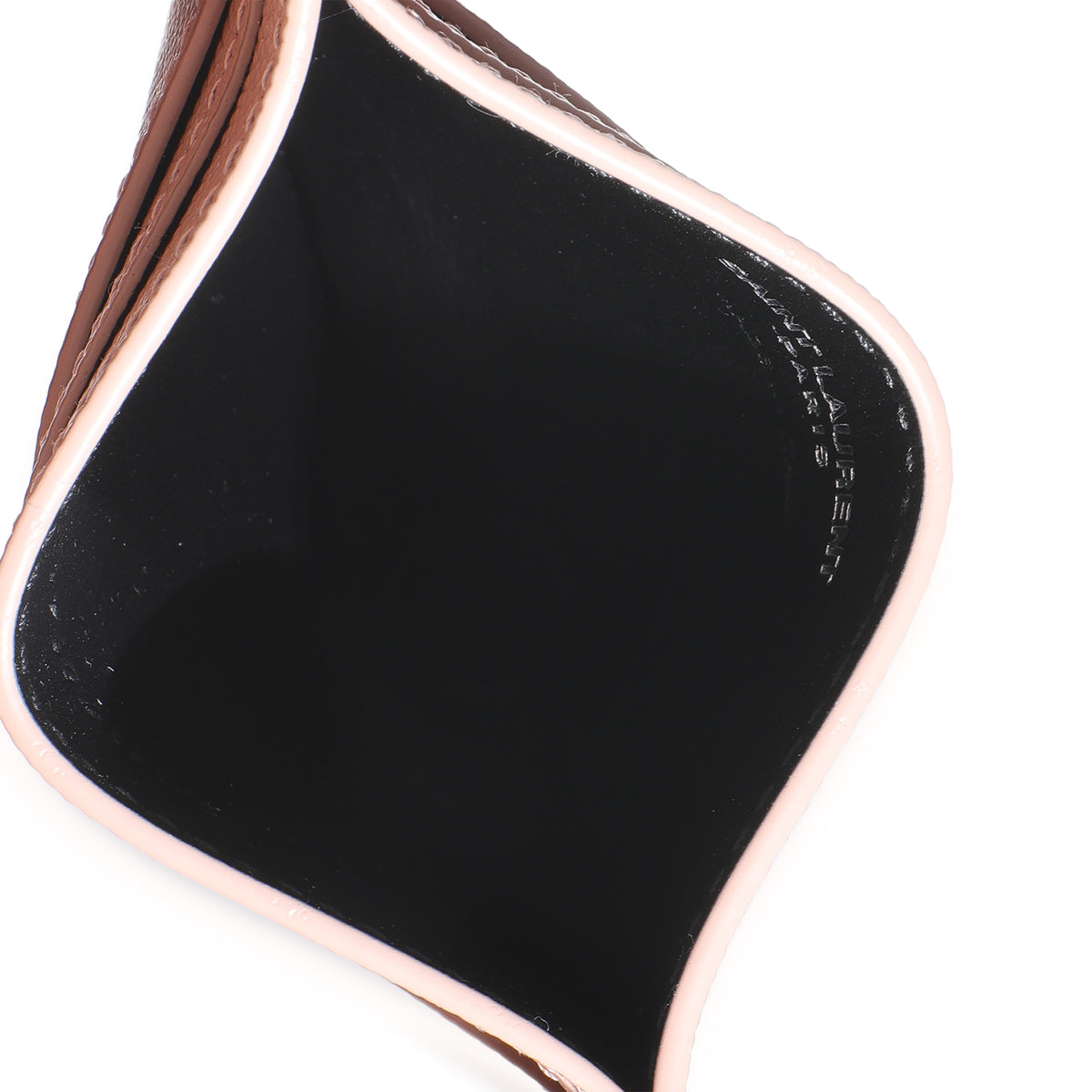 Saint Laurent Dark Pink Grain De Poudre Credit Card Case Wallet av