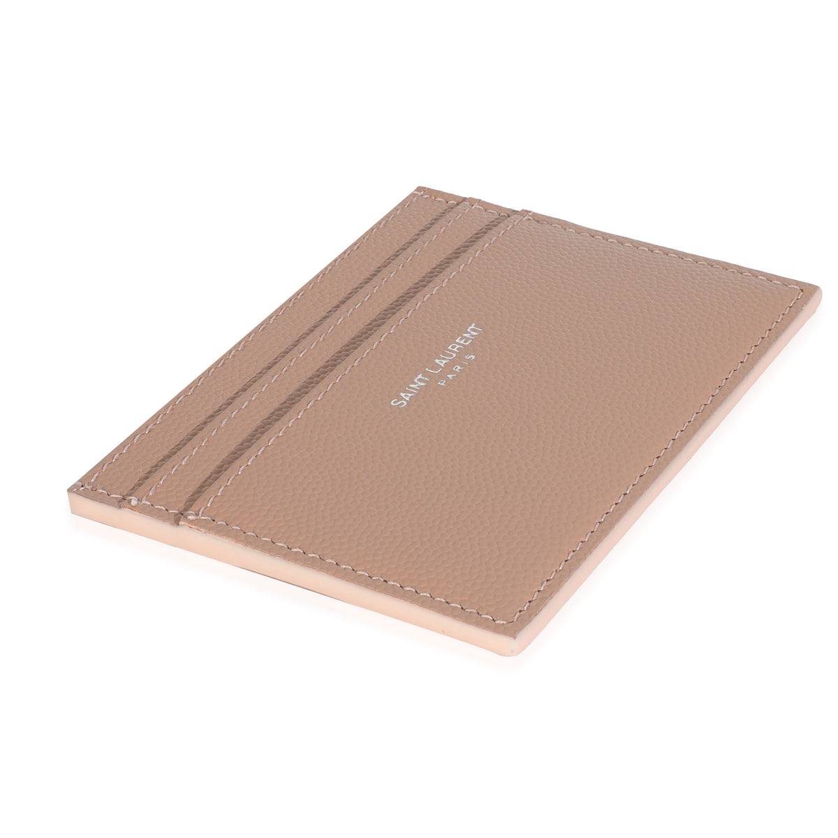 Saint Laurent Dark Pink Grain De Poudre Credit Card Case Wallet box