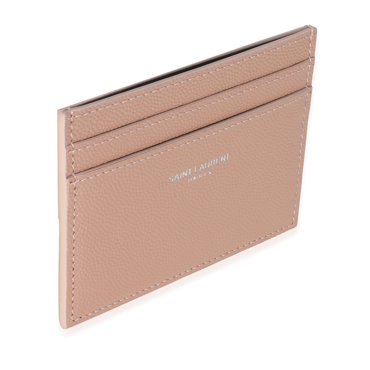 Saint Laurent Dark Pink Grain De Poudre Credit Card Case Wallet pv