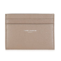 Saint Laurent Taupe Grain De Poudre Credit Card Case Wallet fv