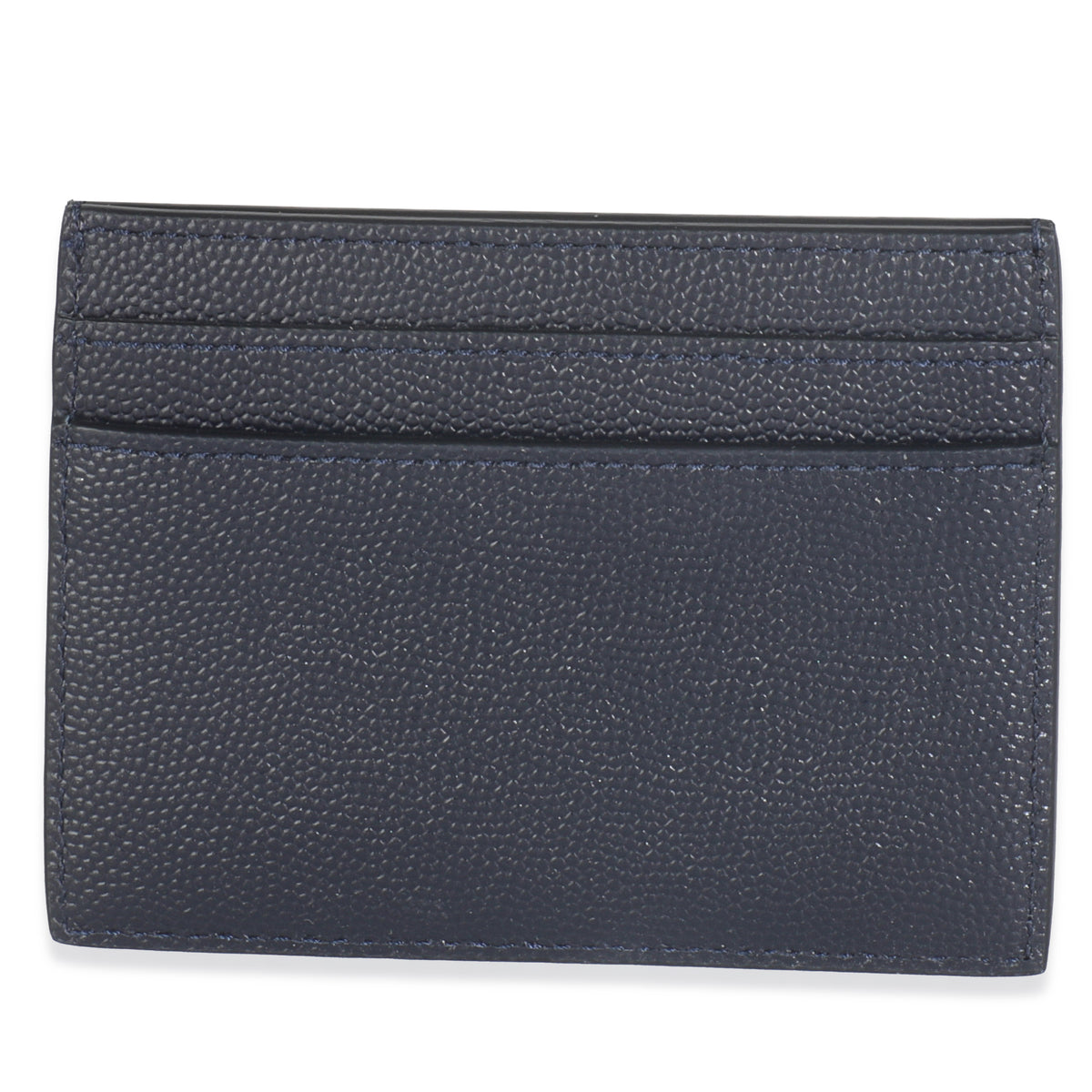 Saint Laurent Navy Grain De Poudre Credit Card Case Wallet bv