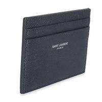 Saint Laurent Navy Grain De Poudre Credit Card Case Wallet pv