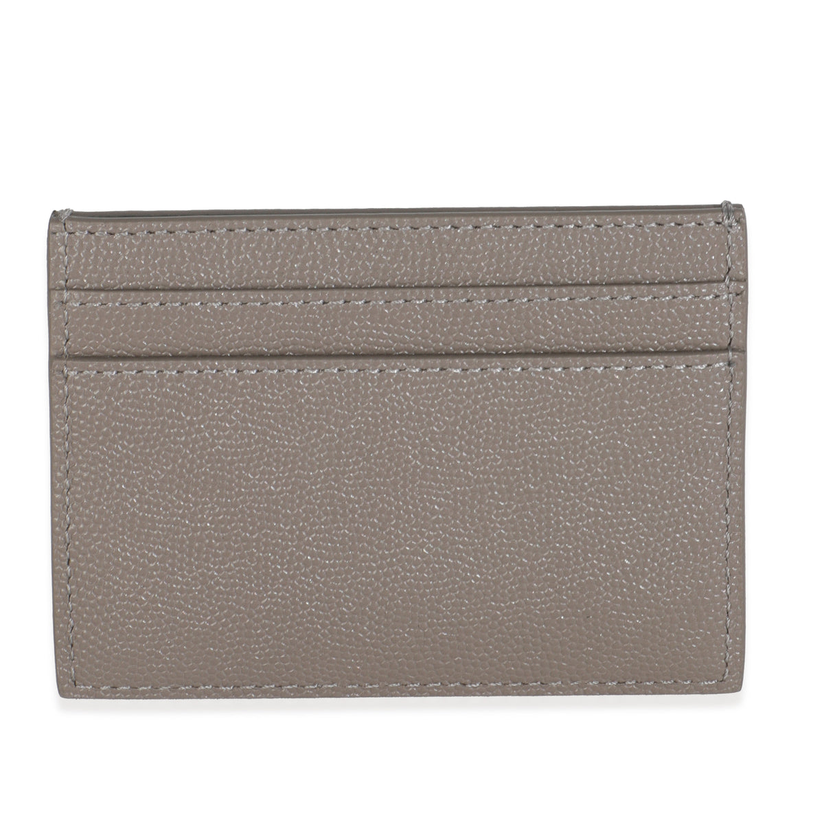 Saint Laurent Light Grey Grain De Poudre Credit Card Case Wallet bv