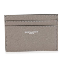 Saint Laurent Light Grey Grain De Poudre Credit Card Case Wallet fv
