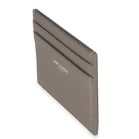 Saint Laurent Light Grey Grain De Poudre Credit Card Case Wallet sv