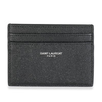 Black Grain De Poudre Credit Card Case