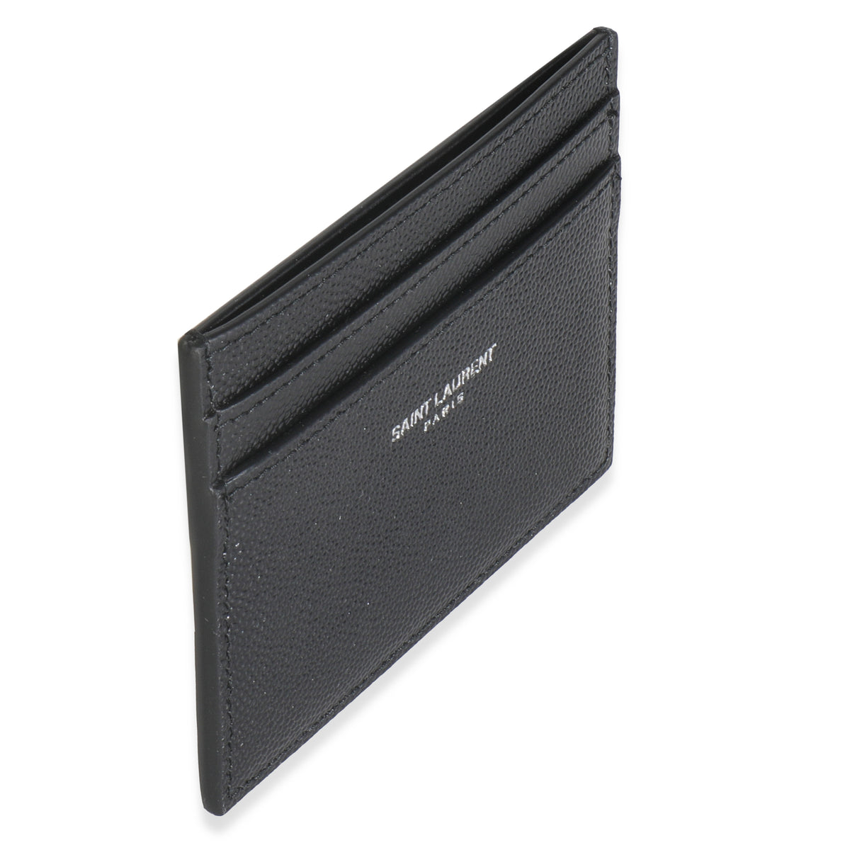 Black Grain De Poudre Credit Card Case