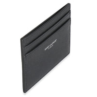 Black Grain De Poudre Credit Card Case