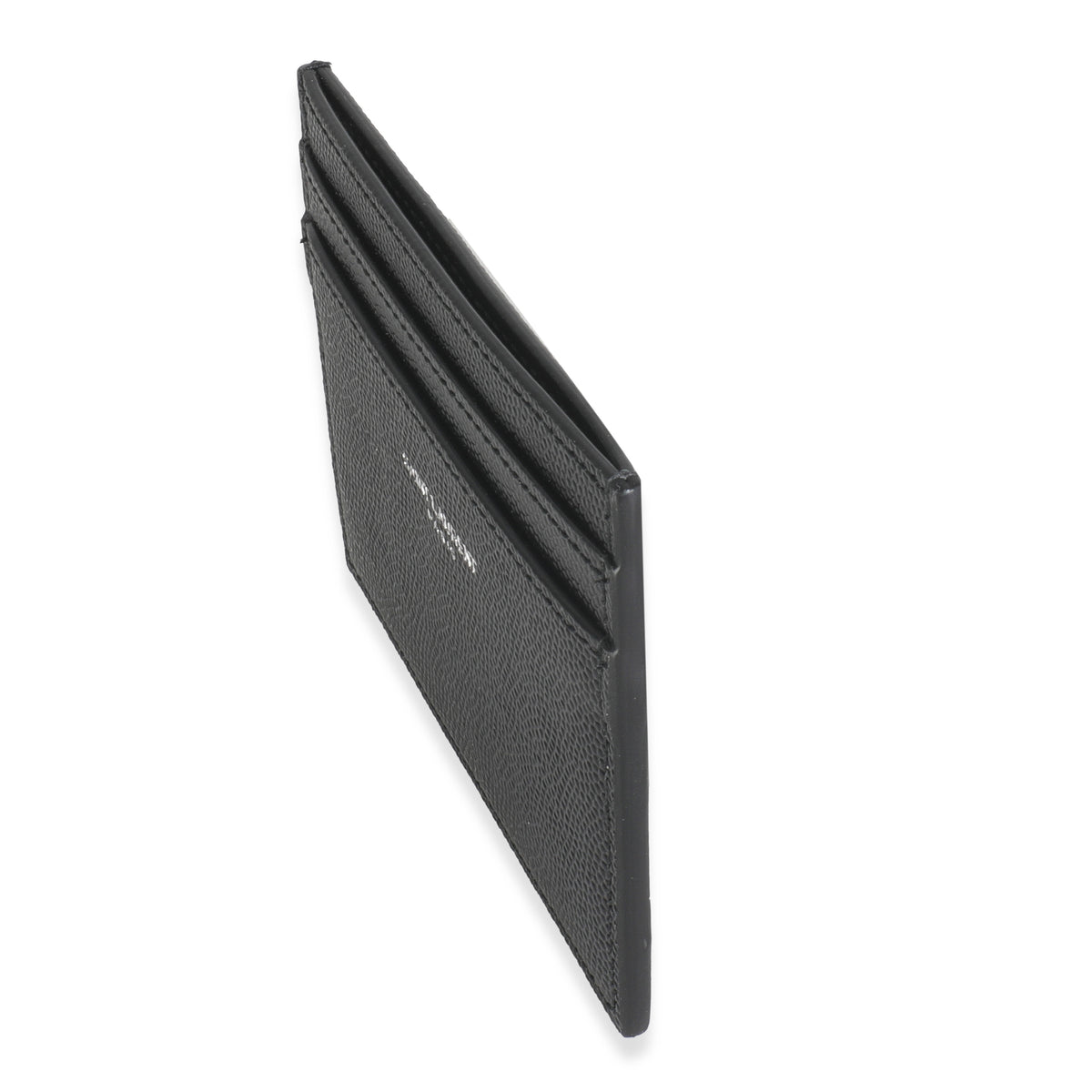 Black Grain De Poudre Credit Card Case