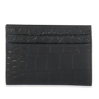 Black Croc Embossed Credit Card Case