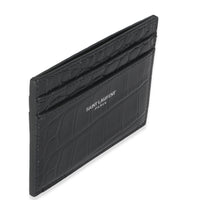 Black Croc Embossed Credit Card Case