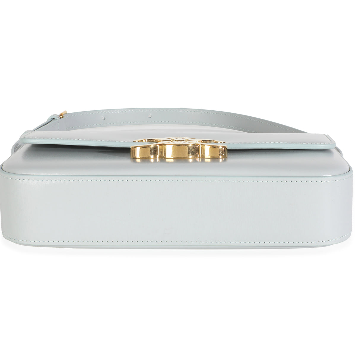Blue Grey Shiny Calfskin Claude Triomphe Shoulder Bag