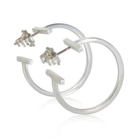 Sterling Silver  Tiffany T Hoop Earrings