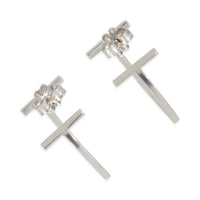 Sterling Silver  Tiffany T Hoop Earrings