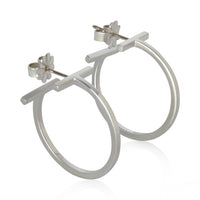 Sterling Silver  Tiffany T Hoop Earrings