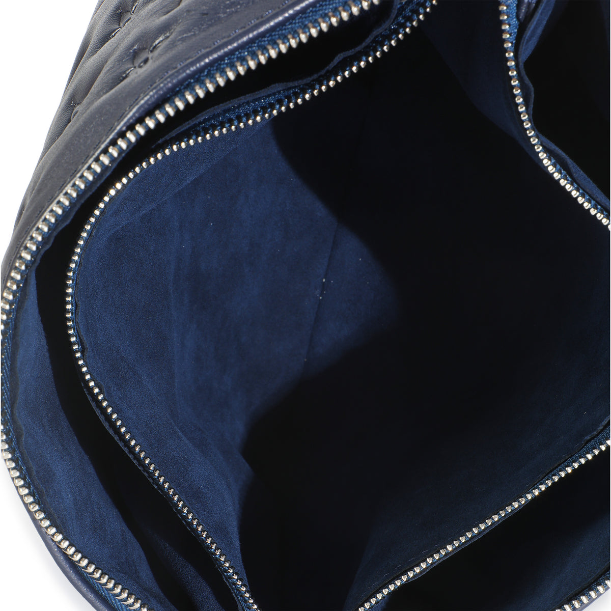 Navy Monogram Embossed Lambskin Coussin PM