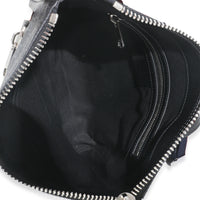 Black Grey GG Supreme Appia Calfskin Web Flat Messenger Bag