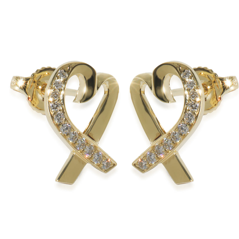 Yellow Gold Diamond Paloma Picasso Loving Heart Earrings