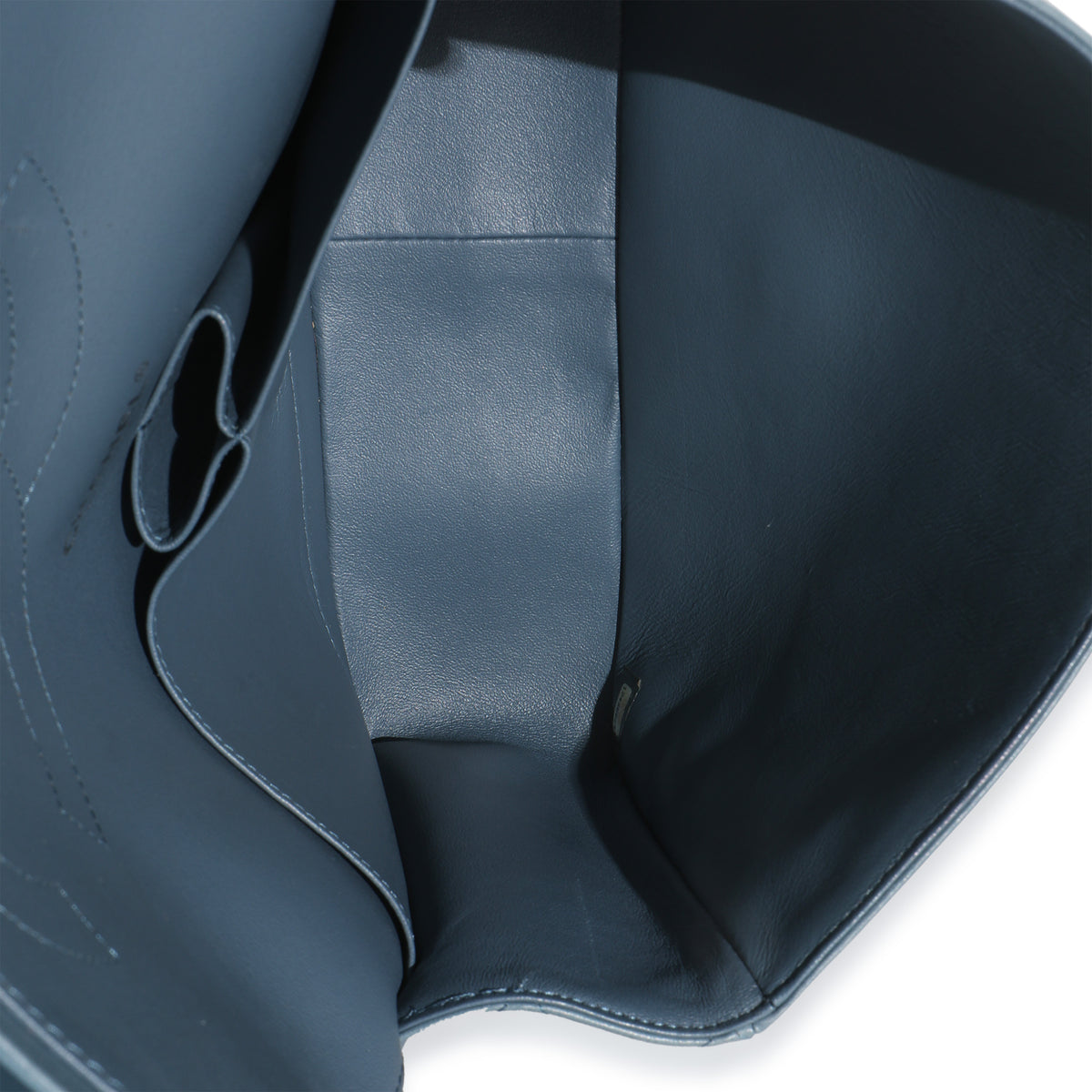 Blue Quilted Lambskin Jumbo Double Flap Bag