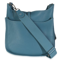 Hermès Bleu Jean Clemence Evelyne III PM PHW Handbag bv