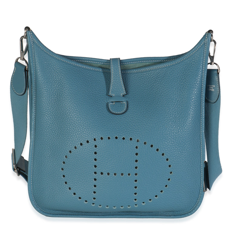 Hermès Bleu Jean Clemence Evelyne III PM PHW Handbag fv