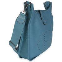 Hermès Bleu Jean Clemence Evelyne III PM PHW Handbag pv