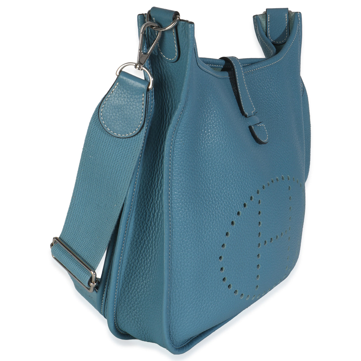 Hermès Bleu Jean Clemence Evelyne III PM PHW Handbag pv