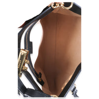 Gucci Beige Black GG Supreme Monogram Canvas Medium Padlock Shoulder Bag Handbag ad1