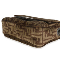 Brown Chenille Vitello Seta FF Midi Chain Baguette