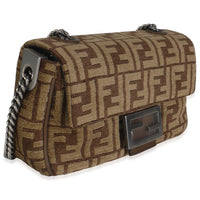 Brown Chenille Vitello Seta FF Midi Chain Baguette