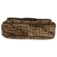 Brown Chenille Vitello Seta FF Midi Chain Baguette