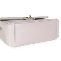 Light Pink Quilted Glazed Calfskin Medium Gold Bar Top Handle Flap Bag