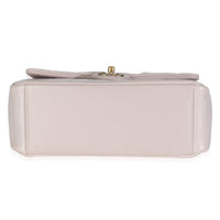 Light Pink Quilted Glazed Calfskin Medium Gold Bar Top Handle Flap Bag