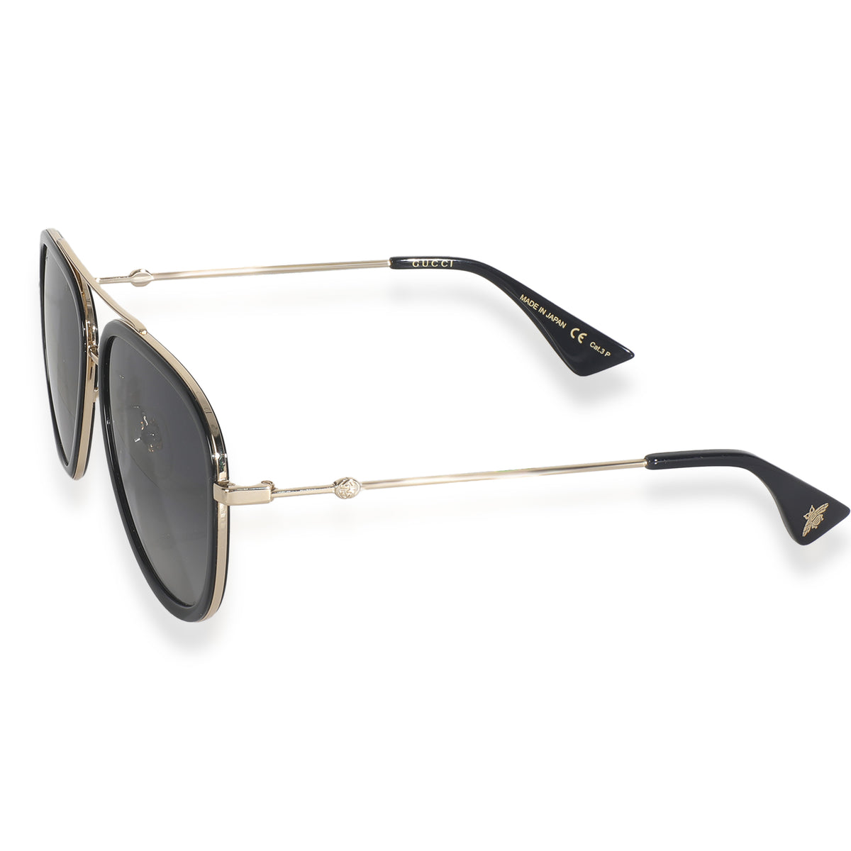 Black Gold Metal Bee Aviator Sunglasses