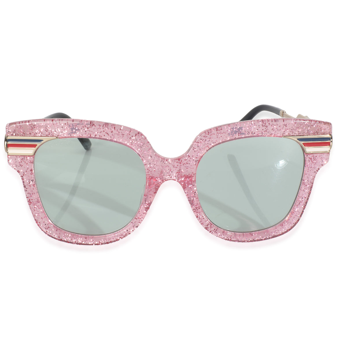 Pink Glitter Acetate Oversized Square Lens Sunglasses