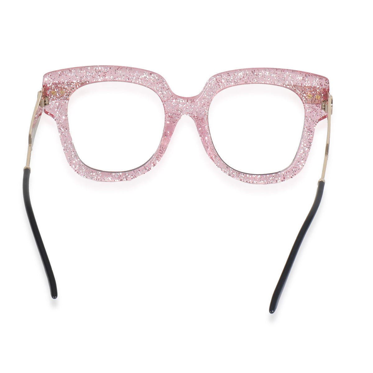 Pink Glitter Acetate Oversized Square Lens Sunglasses