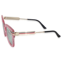 Pink Glitter Acetate Oversized Square Lens Sunglasses