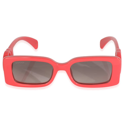 Coral Acetate Rectangle Frame GG Sunglasses