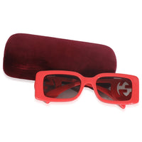 Coral Acetate Rectangle Frame GG Sunglasses