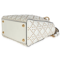Christian Dior White Cannage Supple Studded Calfskin Medium Lady Dior Handbag clasp
