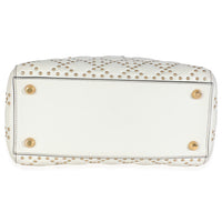 Christian Dior White Cannage Supple Studded Calfskin Medium Lady Dior Handbag stamp