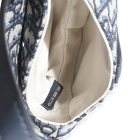 Blue Oblique Canvas Mini Saddle Bag