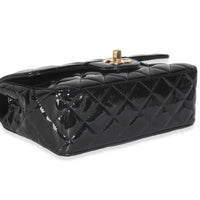 Black Quilted Patent Mini Rectangular Flap Bag