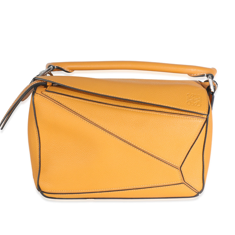 Loewe Yellow Grained Calfskin Small Puzzle Bag Handbag fv