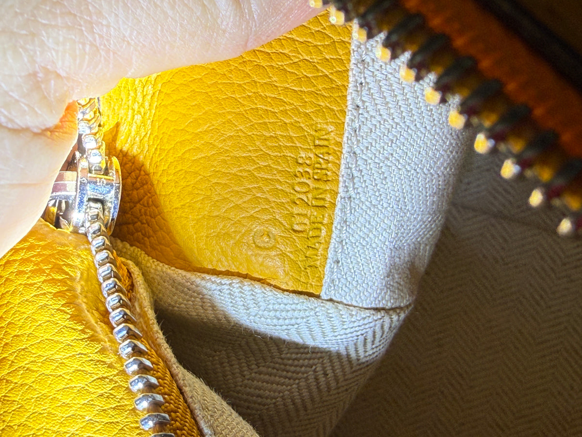 Yellow Grained Calfskin Small Puzzle Bag