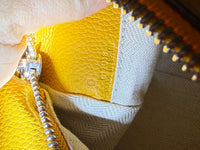 Yellow Grained Calfskin Small Puzzle Bag