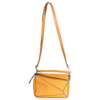 Yellow Grained Calfskin Small Puzzle Bag